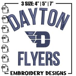 dayton flyers logo embroidery design, basketball embroidery, sport embroidery, logo sport embroidery, embroidery design.