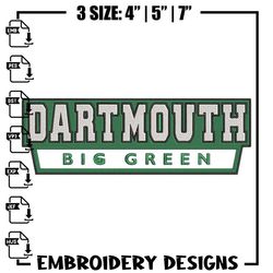 dartmouth big green logo embroidery design, ncaa embroidery, sport embroidery, embroidery design, logo sport embroidery.