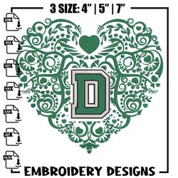 dartmouth big green heart embroidery design, sport embroidery, logo sport embroidery, embroidery design, ncaa embroidery