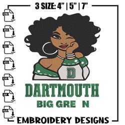 dartmouth big green girl embroidery design, ncaa embroidery, embroidery design, logo sport embroidery,sport embroidery.j