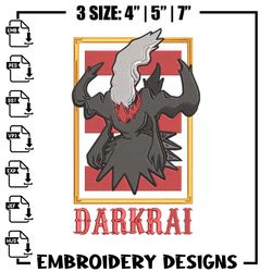 darkrai poster embroidery design, pokemon embroidery, embroidery file, anime embroidery, anime shirt, digital download.j