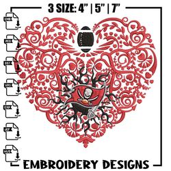 heart love buccaneers embroidery design, tampa bay buccaneers embroidery, nfl embroidery, sport embroidery.jpg