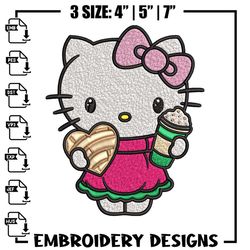 hallokitty embroidery design, hallokitty embroidery, cartoon design, embroidery file, cartoon shirt, digital download..j