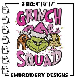 grinch squad embroidery design, grinch embroidery, embroidery file, chrismas embroidery, anime shirt, digital download.j