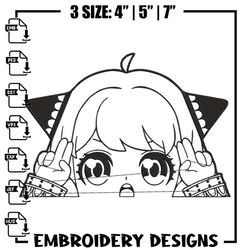 anya cute embroidery design, spy x family embroidery, embroidery file, anime embroidery, anime shirt, digital download,e