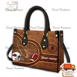 arizona cardinalscustom name nfl leather bag,leather bag, custom bag, birthday gift, gift for mom, nfl bag, bag sport,nc