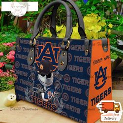 auburn tigers ncaa jack skellington women leather bag,leather bag, custom bag, birthday gift, gift for mom, nfl bag, bag