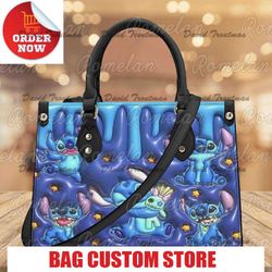 custom stitch cute leather handbag, stitch woman purse, stitch lover's.jpg