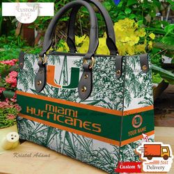 ncaa miami hurricanes women leather handbag.jpg