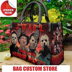 just a girl who loves horror movie leather bag, halloween women bags a.jpg
