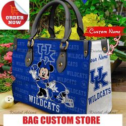 kentucky wildcats minnie women leather hand,leather bag, gift bag, birthday gift, nfl bag, ncaa bag, gift mom,mothers da