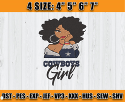 dallas cowboys black girlembroidery, black girlembroidery, dallas embroidery design, sport embroidery