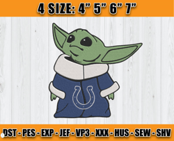 indianapolis colts baby yoda embroidery, baby yoda embroidery, colts embroidery design, sport embroidery