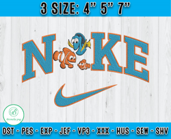 character finding nemo embroidery, disney nike embroidery, machine embroidery pattern