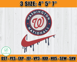 washington nationals embroidery, nike mlb embroidery, embroidery machine file