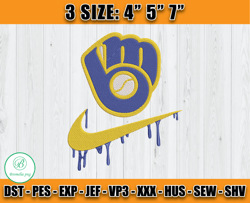 milwaukee brewers embroidery, mlb nike embroidery, embroidery design