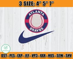 atlanta braves embroidery, nike baseball embroidery, applique embroidery designs