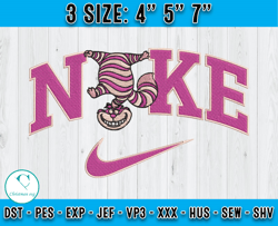 nike cheshire cat embroidery, nike embroidery, embroidery machine