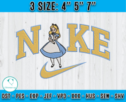 nike alice embroidery, wonderland embroidery, disney nike embroidery