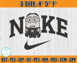 nike minions stuart embroidery, minions character embroidery, embroidery pattern