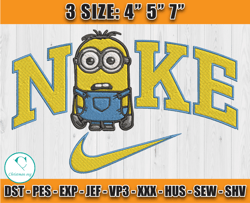 nike minions dave embroidery, minions character embroidery, embroidery machine file