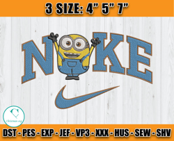 nike cartoon embroidery, minions character embroidery, cartoon inspired embroidery