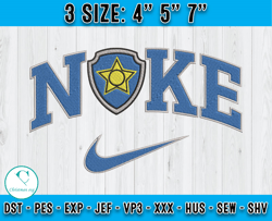 nike pup tag of chase embroidery, nike paw patrol embroidery, cartoon characters embroidery