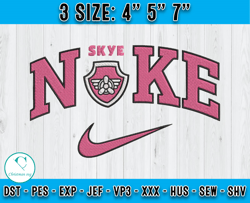 nike and armorialo of skye embroidery, cartoon nike embroidery, embroidery design