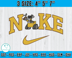 nike wall-e embroidery, nike cartoon embroidery, nike embroidery design file