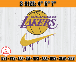 los angeles lakers embroidery design, nba nba nike embroidery, machine design