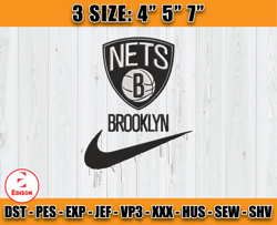 brooklyn nets embroidery design, nba nba nike embroidery, machine design