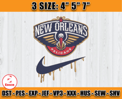 new orleans pelicans embroidery design, nba nba nike embroidery, machine design