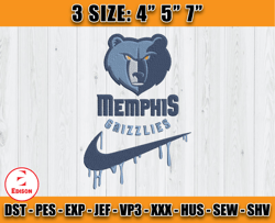 memphis grizzlies embroidery design, nba nba nike embroidery, machine design