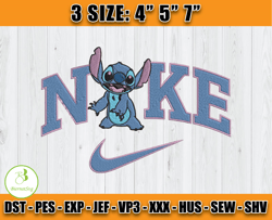 stitch nike cute embroidery, disney nike machine embroidery, cartoon embroidery design file