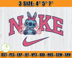 stitch and angel in love embroidery, stitch nike embroidery machine, cartoon embroidery design file