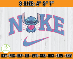 nike stitch couple embroidery design, disney nike machine embroidery, anime embroidery