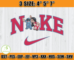 nike and pink stitch embroidery, stitch machine embroidery file, cartoon embroidery