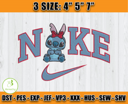 summer stitch embroidery design, stitch nike machine embroidery file, cartoon embroidery