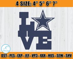 love dallas embroidery, love embroidery design, dallas cowboys embroidery, nfl embroidery d7