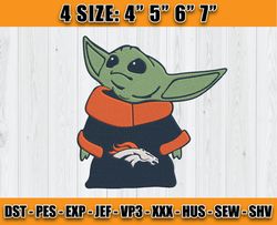broncos baby yoda embroidery file, broncos embroidery, baby yoda embroidery design, embroidery design d15