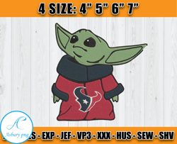 houston texans baby yoda embroidery, baby yoda embroidery, texans embroidery design, sport embroidery, d1- clasquinsvg