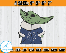 indianapolis colts baby yoda embroidery, baby yoda embroidery, colts embroidery design, sport embroidery, d9goldstone