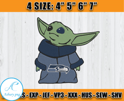 seattle seahawks baby yoda embroidery, baby yoda embroidery, nfl seahawks embroidery, embroidery design files