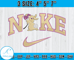 nike miss bunny embroidery, bambi cartoon embroidery, disney characters embroidery