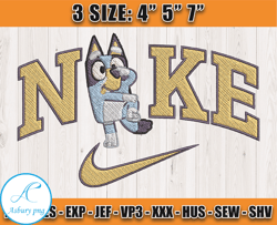 nike x bluey embroidery, cartoon nike embroidery, embroidery machine