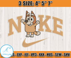 nike x bingo embroidery, bluey character embroidery, embroidery design file