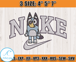 nike x bluey embroidery embroidery, nike cartoon embroidery, embroidery file x