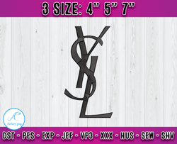 ysl logo emboridery, logo fashion emboridery, embroidery design file