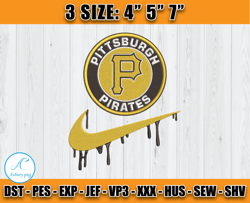 nike pittsburgh pirates embroidery, mlb teams embroidery, embroidery pattern