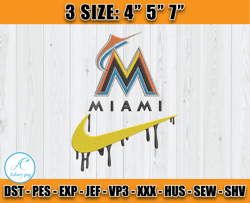 miami marlins embroidery, nike mlb teams embroidery, embroidery design